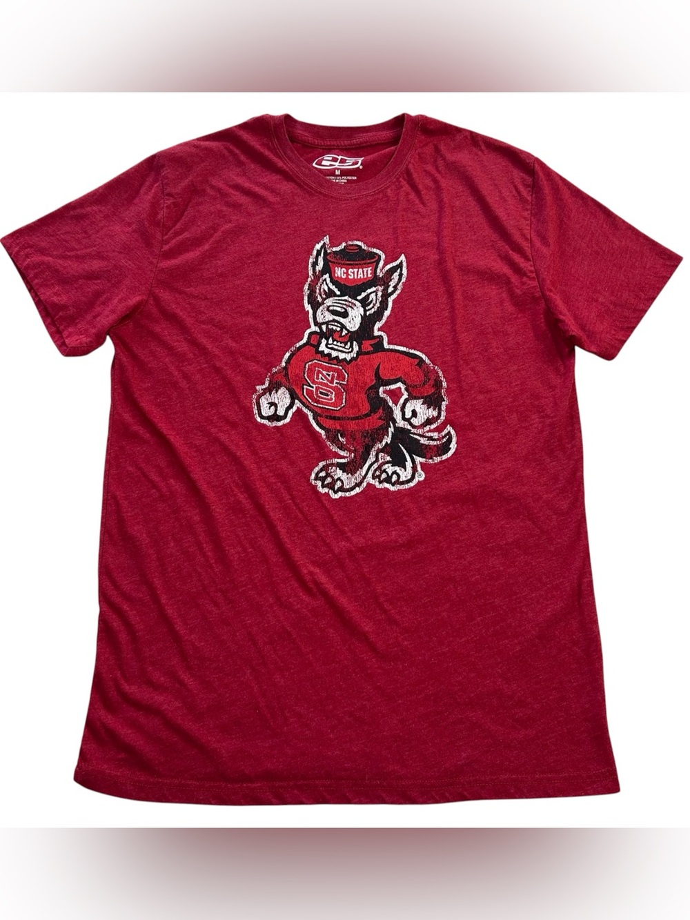 NC State Wolfpack E5 Brand Red Mr. Wuf Tuffy Short Sleeves NCAA T-Shirt Men's M